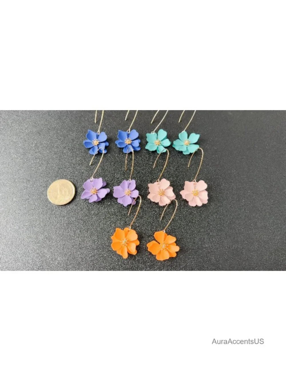 Bohemian Matte Flower Dangle Earrings for Women Stainless Steel Statement
